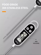 Stainless steel probe cooking food, barbecue stove, water, milk, oil, liquid meat, digital kitchen thermometer kitchen tools