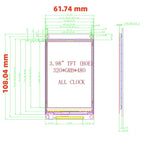 New IPS 4.0 Inch SPI Capacitive Touch Yellow Board Module ILI9488 FT6236 Esp32 14 Pin Electronic 320*480
