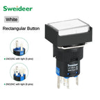 16mm LED Illuminuted Push Button Switch 12/24/220V Momentary Self-locking on Off with Light Square Round Rectangle Power Switch