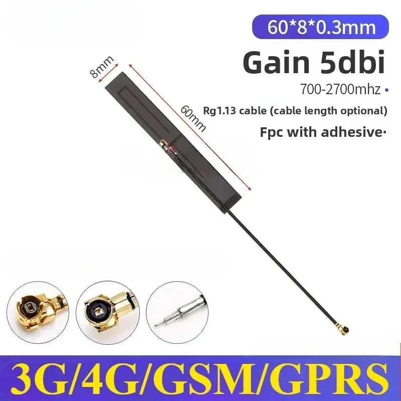 2PCS Full Frequency 5G 4G LTE GSM GPRS 2G 3G NB-IoT Module with Built-In FPC/PCB High Gain Patch Antenna for IoT Device