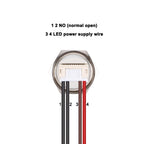 1 pc 16mm Ultra Short Metal Push Button Switch With Wire Momentary Reset With LED Light Flat/High Head 3V5V6V 12V24V Jog Switch