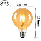 LED Edison Filament Light Retr Bulb Brown Golden G80 G95 G125 4W 6W 8W 10W 12W Dimmable E27 AC 220V Dimmer Restaurant Bedroom