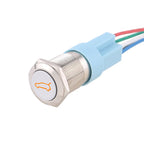 1pc 16mm/19mm Metal push button Switches for car trunk Momentary/latching 12V base 1NO 1NC with sockets