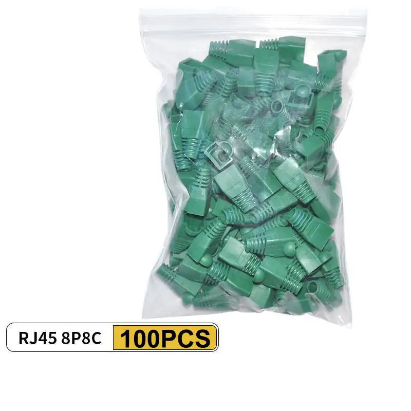 50/100Pcs RJ45 Cable Connector Plug Cover Ethernet Network Cable Connector Plugs Strain Relief Boots - Plastic