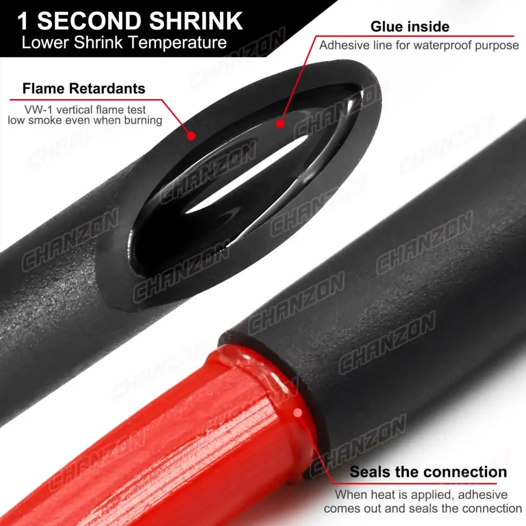 2.5M 7 Colors 1.6 - 9.5mm 3:1 Heat Shrink Tube with Glue Double Dual Wall Adhesive Lined Wire Marine Grade Shrinkable Wrap Tape