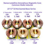 2PCS Nanocrystalline Amorphous Magnetic Ring Common Mode Choke Coil High Current Inductor 25*17*10 Horizontal 2510