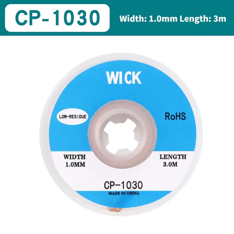 10PCS Strong Desoldering Braid Welding Solder Remover Wick for PCB Cleaning 1.5/3m Length 1.0-4.0mm Width Wire BGA Repair Tool