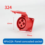 1 PCS 32A Aviation Industry Plug Socket Connector 3P/4P/5P IP44 Waterproof Surface Installation Wireless Concealed Installation