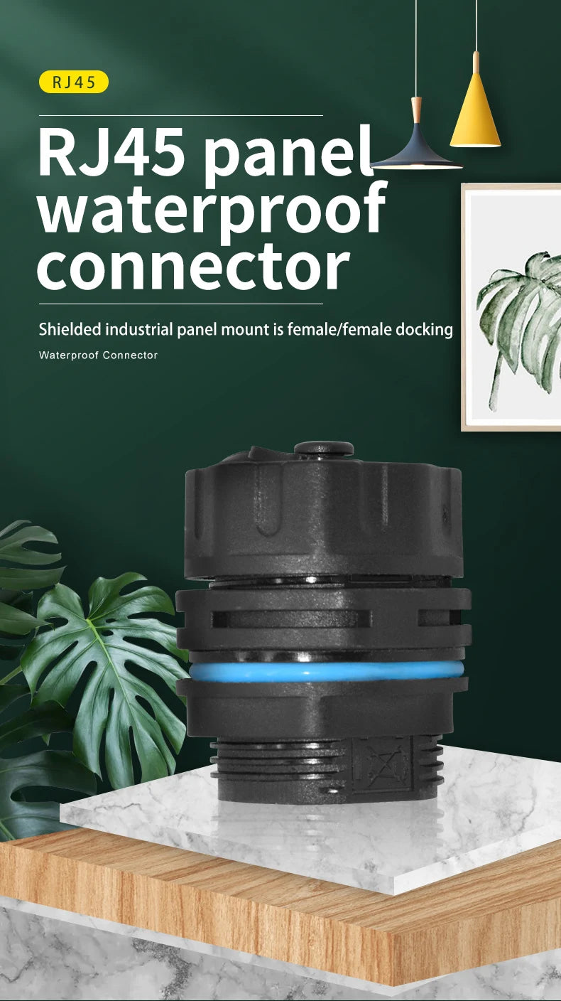 YXY Network RJ45 Panel Mount Connector IP68 Ethernet Dual Size M20/M23 CAT5E/CAT6/CAT6A Waterproof Outdoor Wire Connector