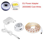 Motion Sensor Under Cabinet Lights Cupboard Kitchen Bed Emergency Night Light Flexible LED Strip DC 12V US EU Power Adapter