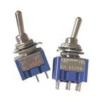 2PCS MTS-101/102/103/202/203 Toggle Switch 6mm Dark Blue 2/3Position 2/3/6Pin ON-ON/ON-OFF/ON-FFF-ON 6A 125VAC Arm Rocker Switch
