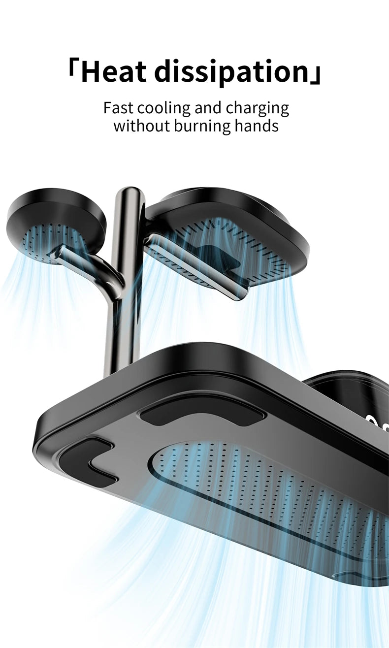 Super Fast QI2.2 25W Magnetic Wireless Charger Station For Galaxy S25/S26 iPhone 17 16 Pro Max Apple& Galaxy Watch Airpods Buds