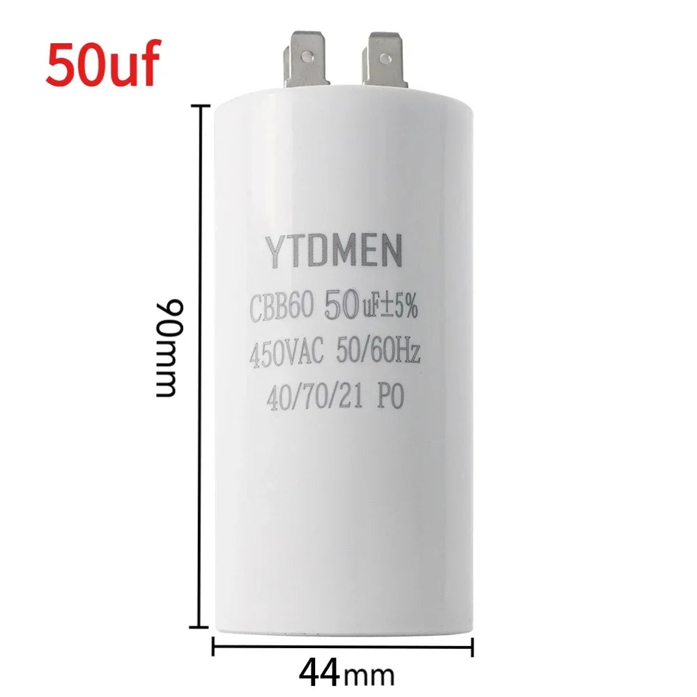 CBB60 450VAC 4~60μF ±5% 4-Pin Double Insert Motor Run Capacitor for Air Conditioner/Refrigerator/Pump，50/60Hz