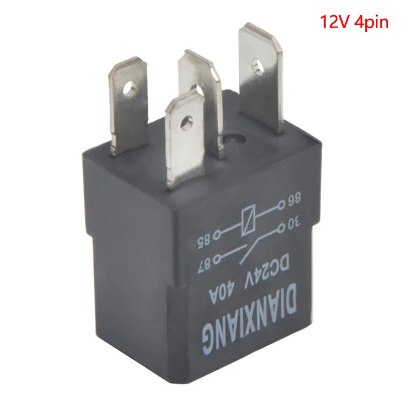 DC 12V/24V 40A Rated Current 1NO 1NC SPDT 4Pin/5Pin Car Relays Socket Automotive Alarm Relay & Wire 40 Amp Auto Accessories