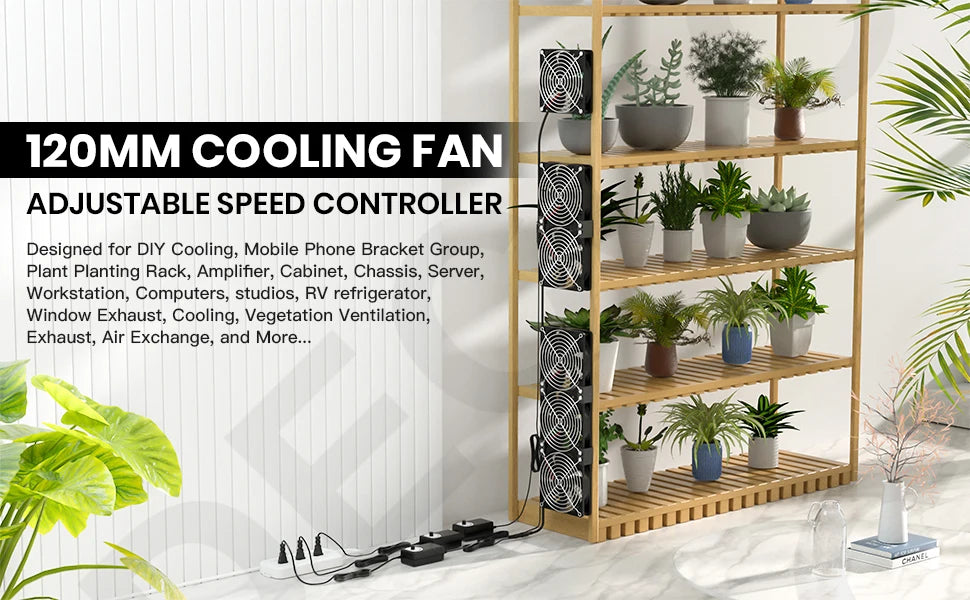 120mm 3000RPM Fan Cooling With Controller 12cm 12V 220V Btc Machine Chassis Workstation Cabinet Radiator Server Fan