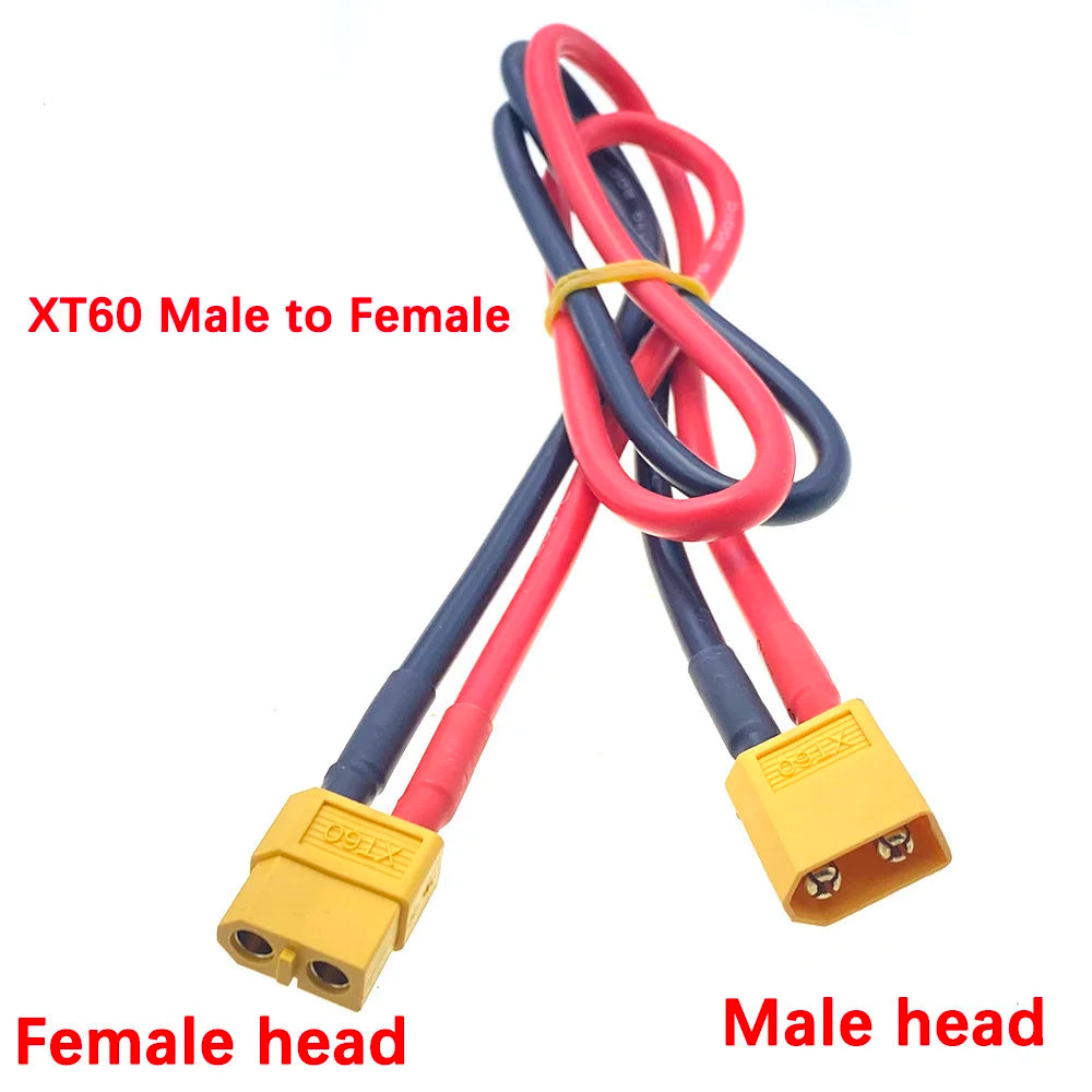 1pcs 10cm 20cm 30cm XT60 Conversion Cables High Current Male to Female Plug Extension Cable Lead Silicone Wire Connector 12AWG