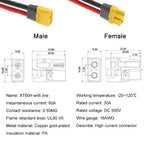 XT60 To GX16 2/3 Pin Aviation Plug Male To Female Power Cord 12AWG Electric Vehicle Battery Charging Power Output Cable 0.3-3M