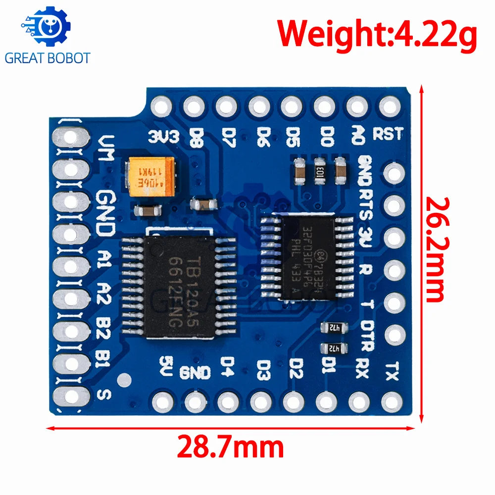 1~10PCS BS 1Set Motor Shield For WeMos D1 Mini TB6612FNG for Wemos I2C Dual Motor Driver Shield Driving Module With Serial Pot