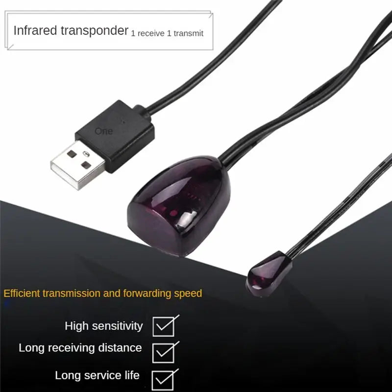 Infrared IR Remote Extender Repeater Receiver USB Adapter Transmitter Applies To Remote Control Devices 2M With Lights Durable