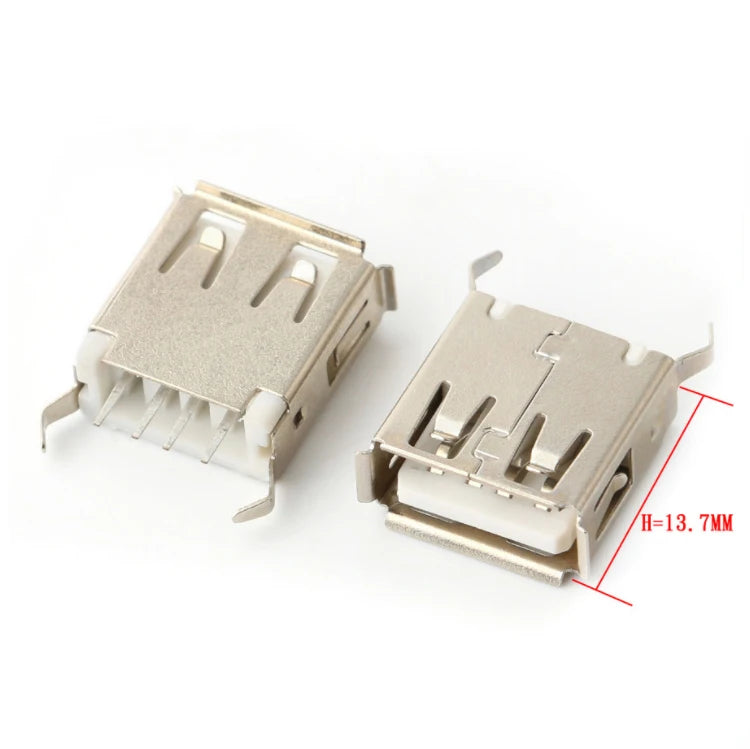 10Pcs USB 2.0 4Pin A Type Female Socket Connector G54 2 Feet 90/180 Degree Data Transmission Charging USB Connector