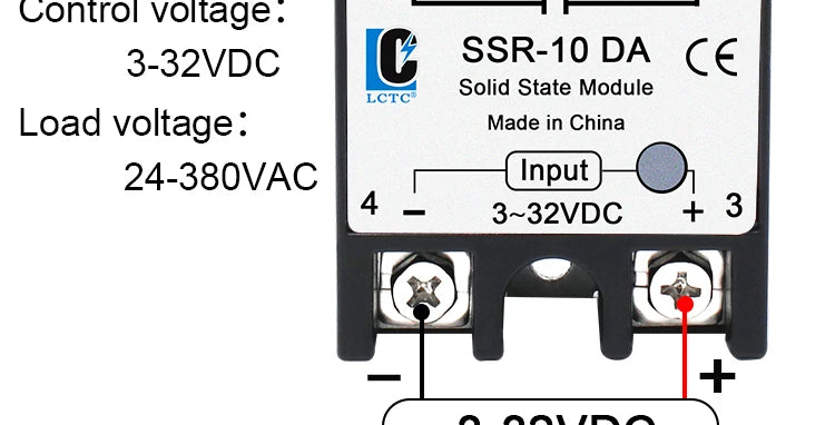LCTC1PCS Single-phase Solid State Relay  DC to AC AC to AC DC to DC  Zero-crossing SSR 10A25A40A50A60A80A100A