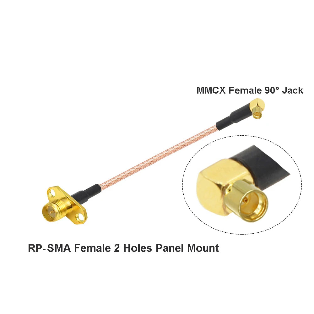 2PCS MMCX to SMA/RP-SMA Female Flange Panel Mount RG316 Pigtail FPV Antenna Extension Cord for TBS Unify PandaRC VTX