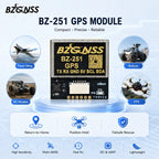 BZGNSS BZ-251 FPV GPS Module with QMC5883 Compass BN-880 Alternative 5V 115200 10Hz 72CH NMEA UBX for F405 F722 Fixed Wing Drone