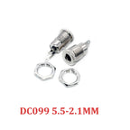 10PCS 5Pair 5.5x2.1mm 5.5x2.5mm DC Power Plug Male Female Jack Socket Nut Panel Mount DC Power Adapter Connector DC099 DC-099
