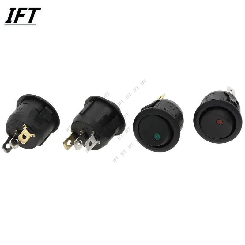 10Pcs ON/OFF 12V 220V 20mm Round Rocker Dot Switch Waterproof LED Light Luminescence Toggle Switches 3Pin