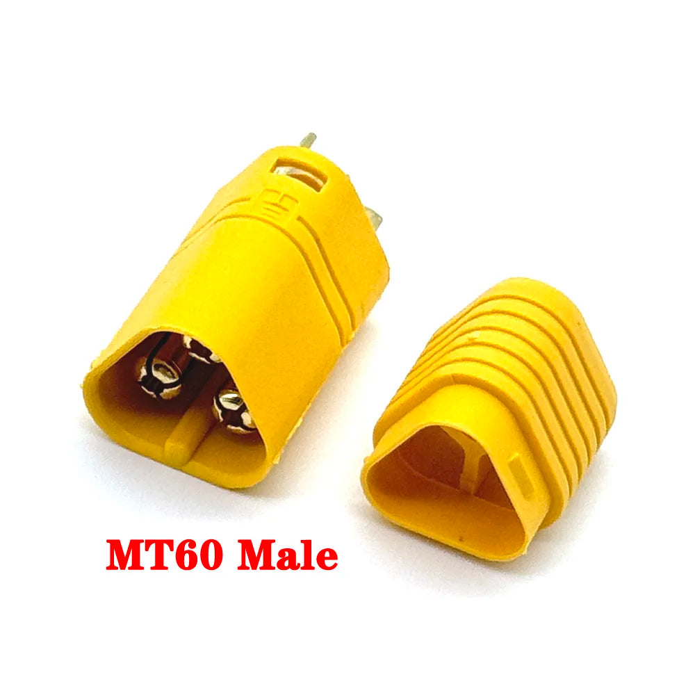 MR60 MR 60 Fireproof Female Male Three-core Connector With Sheath 3.5mm Brass Gold Plated For Lipo ESC RC Model
