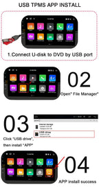 KEBIDUMEI Car Tire Pressure Monitor System USB Android TPMS For Navigation Player Temperature Warning Sensors Car Accessories