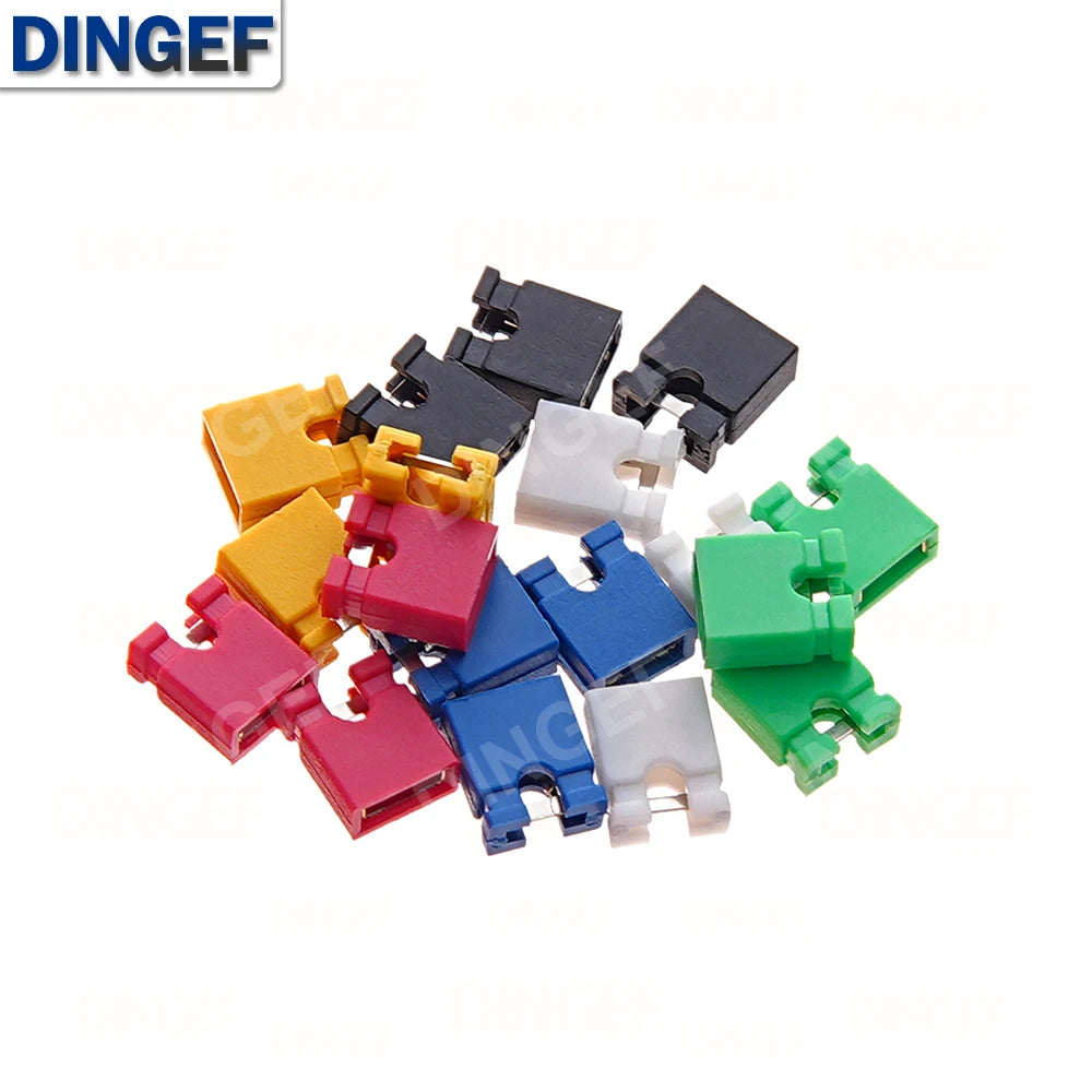 100PCS/lot 2.54mm Jumper Cap Short Circuit Block Connector Hat Closed Open Long Handle for Pin Header Male Female PCB