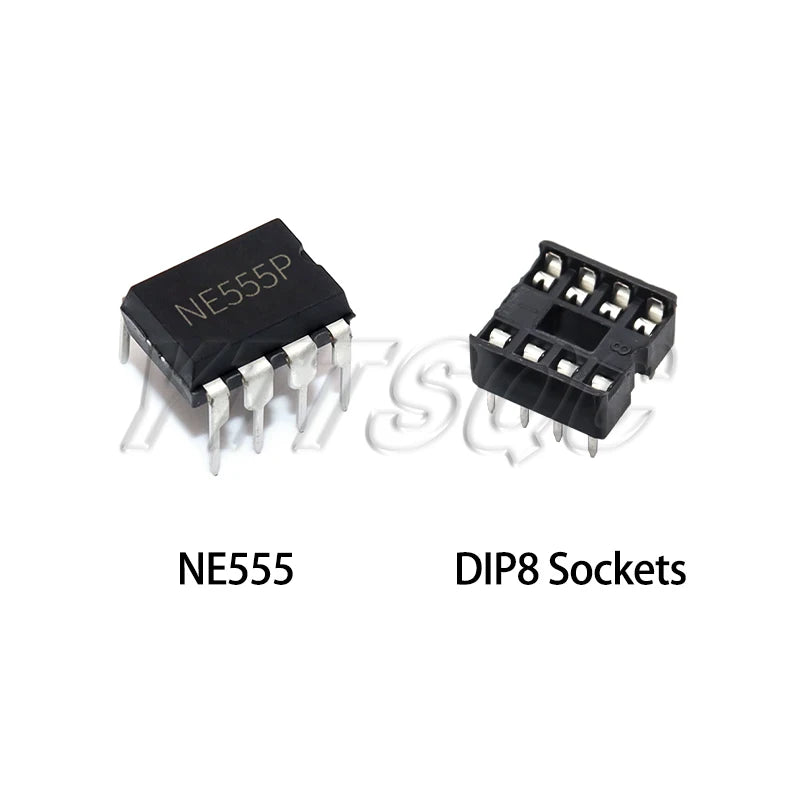 20Pcs (10 Each) NE555 NE555P IC 555 Timer Programming Oscillator Chip & 8 Pin DIP Sockets