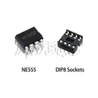 20Pcs (10 Each) NE555 NE555P IC 555 Timer Programming Oscillator Chip & 8 Pin DIP Sockets