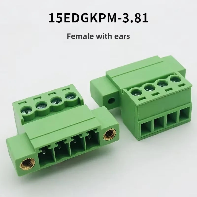 Solder-Free 15EDGRKP-3.81mm Plug-in Terminal Air Docking With Ear Screw Fixing 2EDGRKP 2P3P4P5P6P-24P Phoenix Terminal Connector