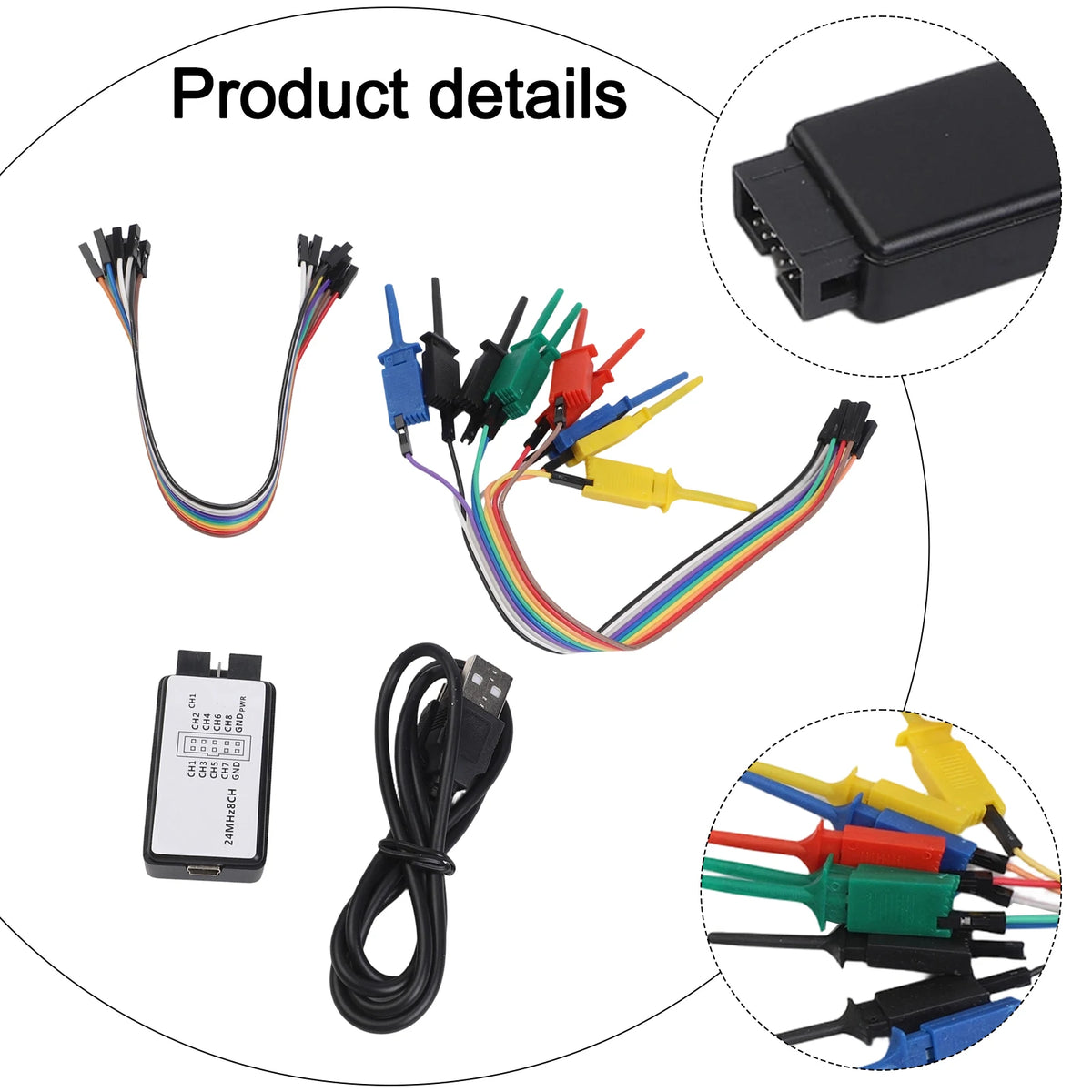 USB for logic Analyzer for FPGA and For Development 24M Samples with 8 Channels Multi Protocol Intelligent Analysis Tool