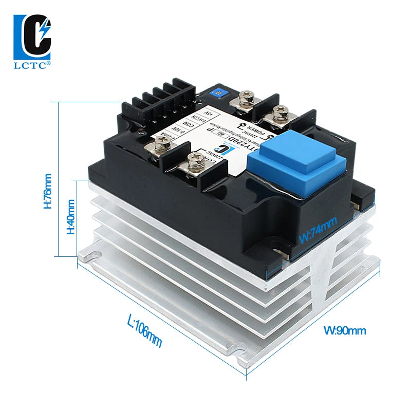 LCTC SSR 0-10V 4-20MA 0-5V Potentiometer Control Single Phase AC Voltage Regulator Relay With Heat Sink DTY Module 220V 380V