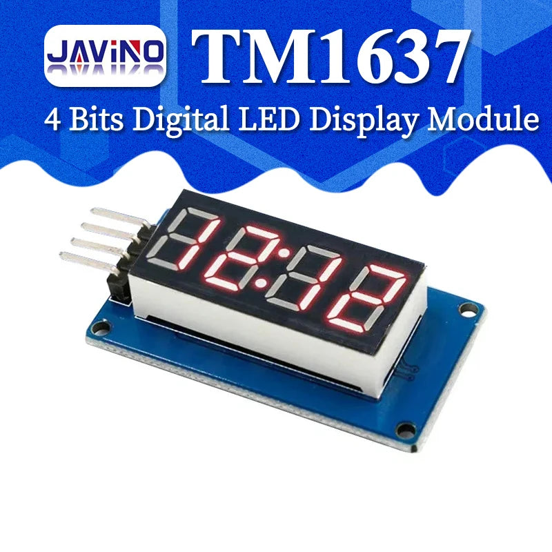 TM1637 4 Bits Digital LED Display Module For Arduino 7 Segment 0.36Inch Clock RED Anode Tube Four Serial Driver Board Pack