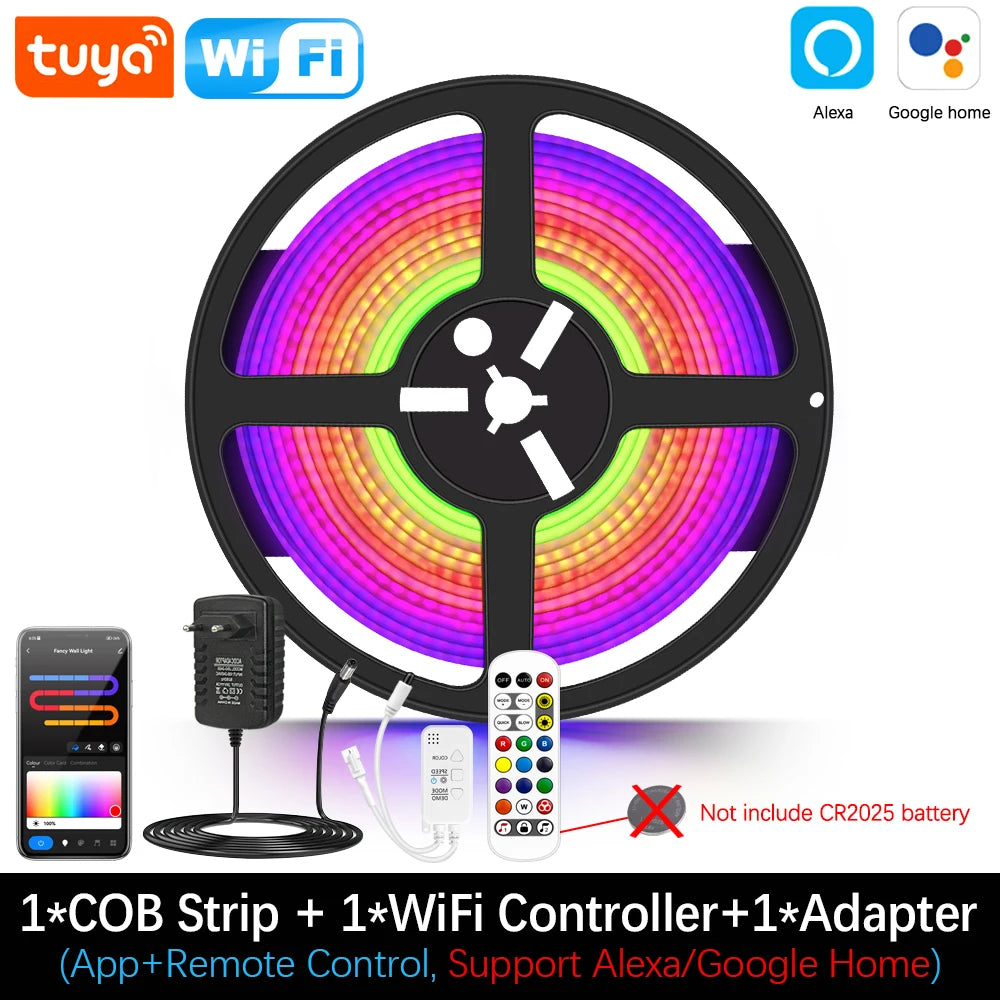 1M 2M 3M 4M 5M COB 24V RGBIC Led Strip 720Leds/M Wifi Bluetooth Infrared Remote Control Flexible Led Tape Lamp Room Decoration