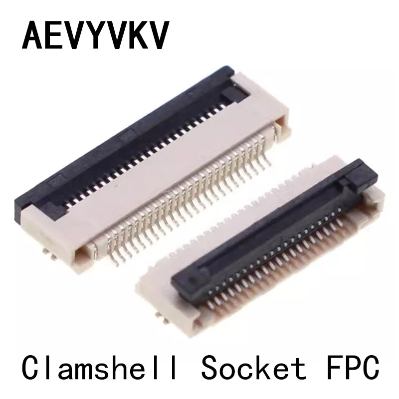 10pcs 0.5mm/1mm Pitch Under Clamshell Socket FPC FFC Flat Cable Connector 4P 5P 6P 8P 10P 12P 14P 16P 20P 22P 24P 30P 34P 40P