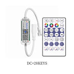 2.7mm WS2812 RGBIC LED Light 160Leds/M WS2812B 2020SMD Addressable Strip Lamp With DC/USB 28keys BT Music Led Controller DC5/12V