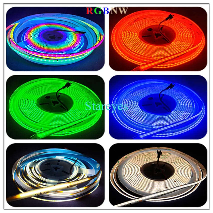 COB SPI LED Strip Light 24V 5m Addressable Pixels White CCT RGB RGBW RGBCCT WS2811 WS2814 Digital IC FCOB Magic Color Tape Rope