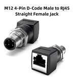 BYXGD M12 X-Code 8Pin A-Code D-Code 4Pin to RJ45 Panel Mount Adapter IP67 Waterproof Ethernet Connector Straight Angled Type