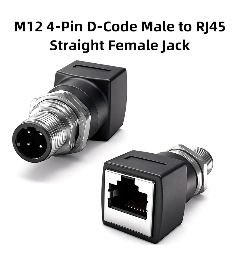 BYXGD M12 X-Code 8Pin A-Code D-Code 4Pin to RJ45 Panel Mount Adapter IP67 Waterproof Ethernet Connector Straight Angled Type