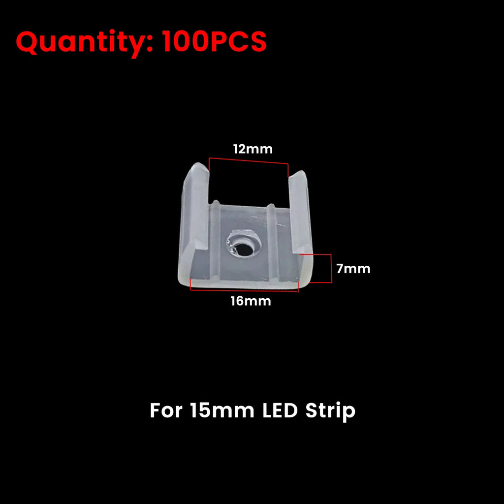 LED Strip Fix Clips Holder Connector Accessories For Fixing 2835 Neon Light 6mm 8mm 12mm 15mm 220V Flexible COB Plastic Buckle