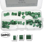 50PCS Efficient Connections with KF128 2.54mm 2P/3P/4P PCB Mount Screw Terminal Box Kit