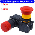 XB5-AS542 Plastic Emergency Stop Red Mushroom Head Size 30 40MM Push Button Switch Lock NO NC Normally Open AS545 22mm XB4 XB5