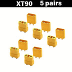 5pcs XT60 XT30 XT90 Bullet Connectors Kit, Male & Female Pairs with Heat Shrink Tube, for RC Drone Airplane Car FPV Lipo Battery