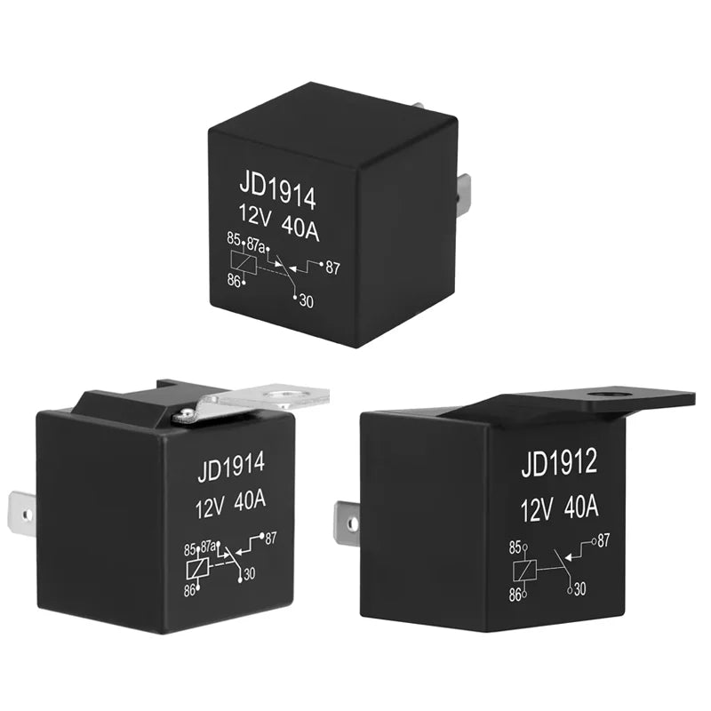 JD1914 40A 12V/24V SPDT Waterproof Car Relay, 4/5 Pin Auto Switch Starter Kit for Car Boat Tractor Truck Motorcycle