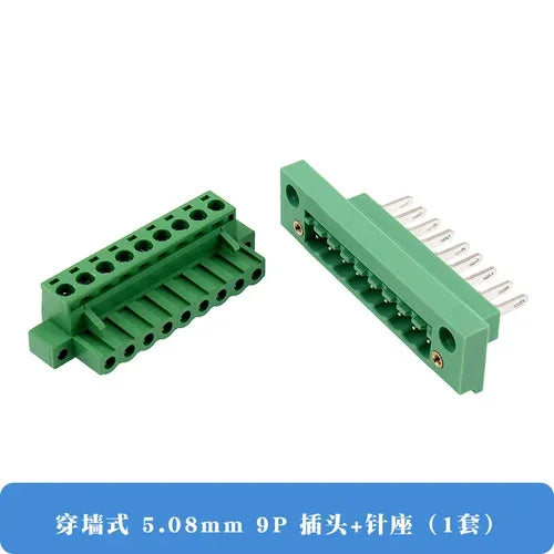 Pluggable Through-Wall Green Terminal Block 2EDGWB-5.08MM With Screw Fixed Panel 2P3P4P-12P
